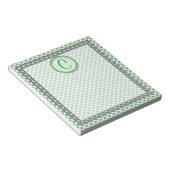 Mint Green mit Grey Polka Dots-Monogram STaylor Notizblock (angewinkelt)