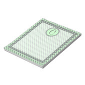 Mint Green mit Grey Polka Dots-Monogram STaylor Notizblock (Rotiert)