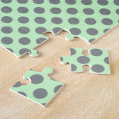 Mint Green mit Grey Polka Dots-Monogram STaylor Puzzle (Seite)