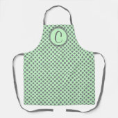 Mint Green mit Grey Polka Dots-Monogram STaylor Schürze (Vorderseite)