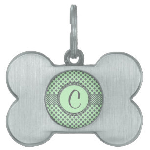 Mint Green mit Grey Polka Dots-Monogram STaylor Tiermarke