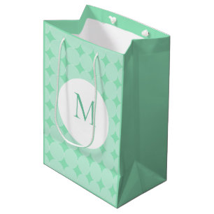 Mint Green Mit Monogramm Elegante Moderne Vorlage Mittlere Geschenktüte