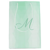 Mint Green Mit Monogramm Modern Template Elegant Mittlere Geschenktüte (Vorderseite)