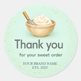 Mint Green Mixing Bowl Bakery Thank You Runder Aufkleber