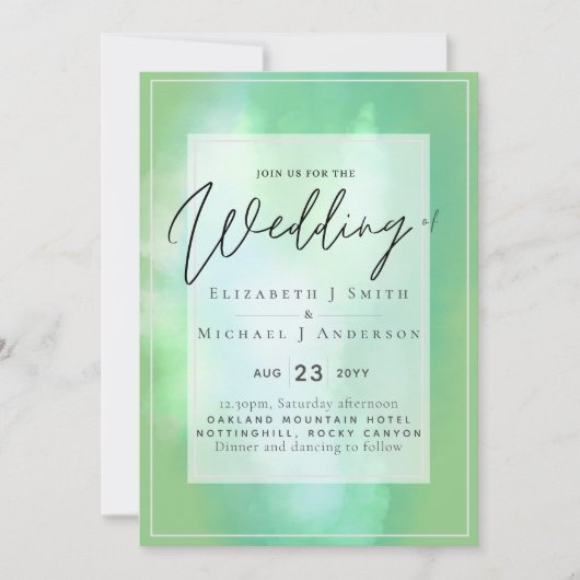 Mint Green Modern Budget Hochzeit (Vorderseite)