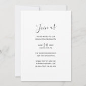 Mint Green Modern Calligraphy Graduation Party Einladung (Rückseite)