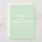 Mint Green Modern Floral Wedding Einladung (Vorderseite)