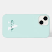 Mint & Green Modern Initial Monogram Case-Mate iPhone Hülle (Rückseite (Horizontal))
