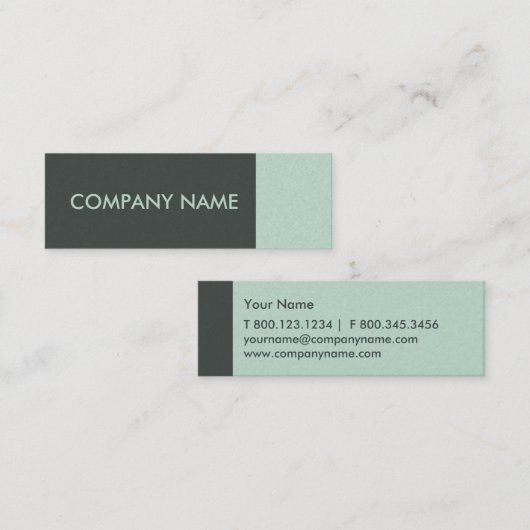 Mint Green Modern Mini Visitenkarte (Vorne/Hinten)