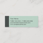 Mint Green Modern Mini Visitenkarte (Rückseite)