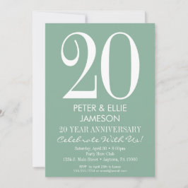 Mint Green Modern Simple Anniversary Einladungen
