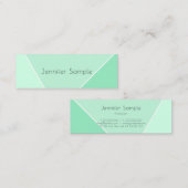 Mint Green Modern Simple Design Elegante Vorlage Mini Visitenkarte (Vorne/Hinten)