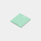 Mint Green Monogram 3-Buchstaben Initials Moderne Post-it Klebezettel (angewinkelt)
