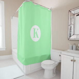 Mint Green Monogram farbenfroh elegant Moderne Dek Duschvorhang