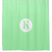 Mint Green Monogram farbenfroh elegant Moderne Dek Duschvorhang (Vorderseite)