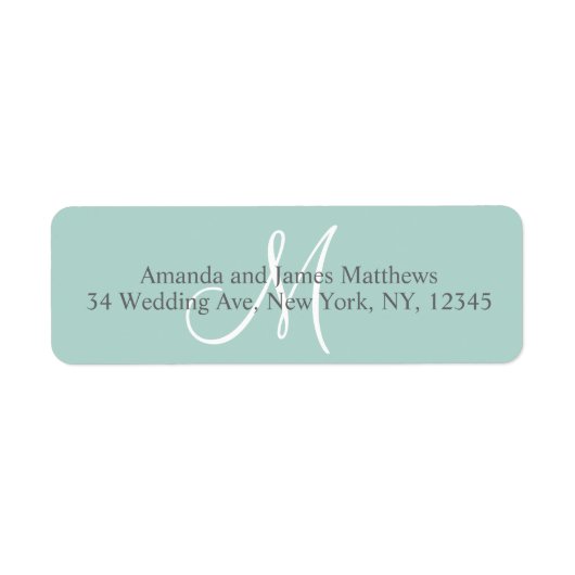 Mint Green Monogram für Hochzeiten (Vorne)