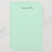 Mint Green Monogram Name Custom Color Elegant Briefpapier (Vorne/Hinten)