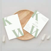 Mint Green Monogram Wedding Einladung