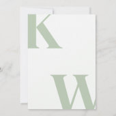 Mint Green Monogram Wedding Einladung (Rückseite)
