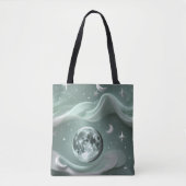 Mint Green Moon Fresh Calming Aesthetic Tasche (Vorderseite)