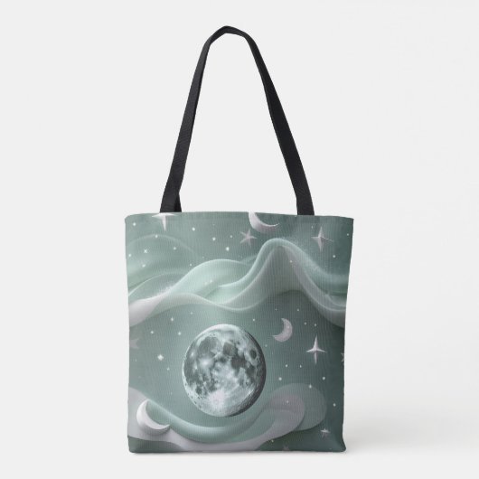 Mint Green Moon Fresh Calming Aesthetic Tasche (Rückseite)