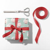 Mint Green Mrs. Claus Wrapping Paper Geschenkpapier