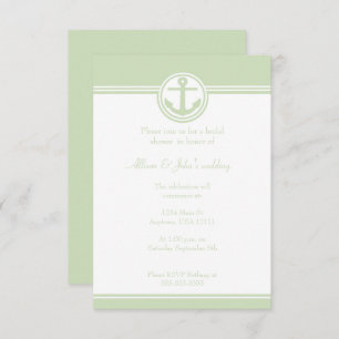 Mint Green Nautical Anchor Brautparty laden ein Einladung