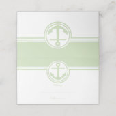 Mint Green Nautical Anchor Empfang Platzkarte (Außenseite Aufgefaltet)