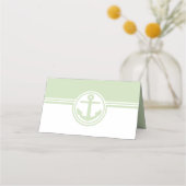 Mint Green Nautical Anchor Empfang Platzkarte (Rückseite)