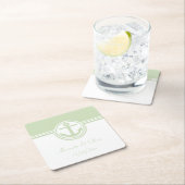 Mint Green Nautical Anchor Rechteckiger Pappuntersetzer (Vor Ort)