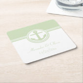 Mint Green Nautical Anchor Rechteckiger Pappuntersetzer (angewinkelt)