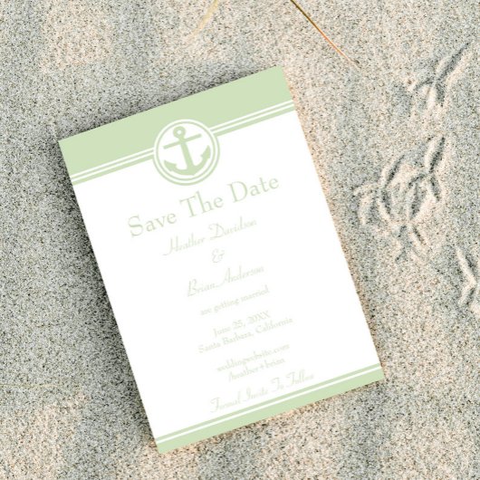 Mint Green Nautical Anchor Save the Date