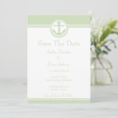 Mint Green Nautical Anchor Save the Date (Stehend Vorderseite)