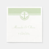 Mint Green Nautical Anchor Serviette (Vorderseite)