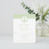 Mint Green Nautical Anchor Wedding RSVP Card (Stehend Vorderseite)