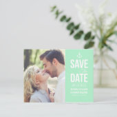 MINT GREEN NAUTICAL FOTO SAVE THE DATE POSTCARD ANKÜNDIGUNGSPOSTKARTE (Stehend Vorderseite)