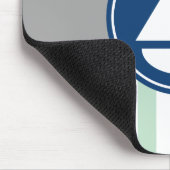 Mint Green Nautical Sailboat Streifen Mousepad (Ecke)