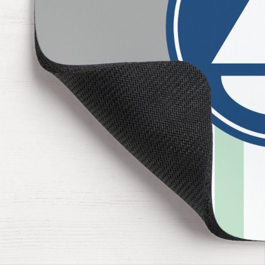 Mint Green Nautical Sailboat Streifen Mousepad (Ecke)