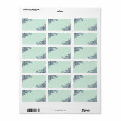 Mint Green & Navy Blue Lace Blank Hochzeitsadresse Adressaufkleber (Vorne)