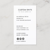 MINT GREEN NAVY GRAY KNITTING WOOL YARBALL VISITENKARTE (Rückseite)