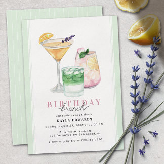 Mint Green | Niedlich Cocktail Party Geburtstagsfe Einladung
