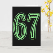 Mint Green Number 67 Distressed Sports Number Jers Karte (Gelbe Blume)