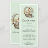 Mint Green Oaster Bunny Menükarte (Vorne/Hinten)