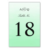 Mint Green Ombre | Hochzeitsstiftung Tischnummer (Rückseite)
