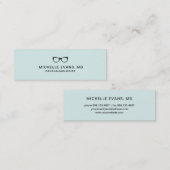 Mint Green Ophthalmologe Eyeglasses Logo Mini Visitenkarte (Vorne/Hinten)