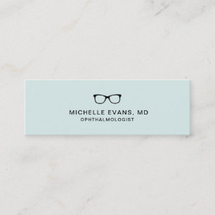 Mint Green Ophthalmologe Eyeglasses Logo Mini Visitenkarte