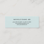 Mint Green Ophthalmologe Eyeglasses Logo Mini Visitenkarte (Rückseite)