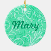 Mint Green Ornamental Name Ornament (Hinten)