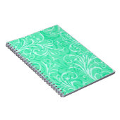 Mint Green Ornamental Spiral Notebook Notizblock (Rechte Seite)