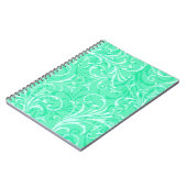 Mint Green Ornamental Spiral Notebook Notizblock (Linke Seite)